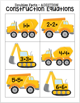 Construction Equations - Addition Doubles Facts