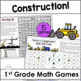 Construction Theme Math Center Games - Addition, Subtracti