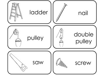 Construction Equipment Printable Picture Word Flash Cards