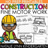 Construction Fine Motor Activities NO PREP Tracing Cutting
