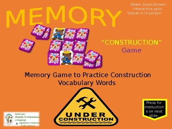 Preview of Construction Interactive Memory Game to Practice Vocabulary