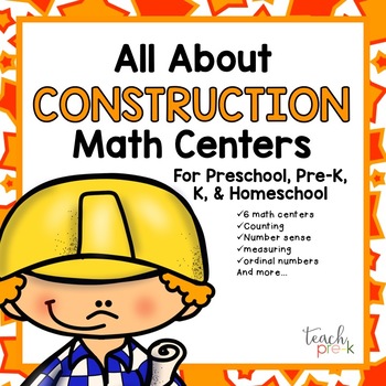 Preview of Construction Math Activities for Preschool & PreK - Construction Math Centers