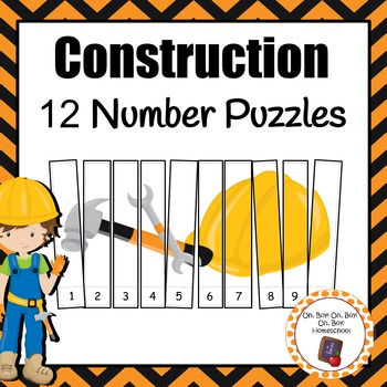 Number Puzzles: Construction Number Puzzles by Oh Boy Homeschool