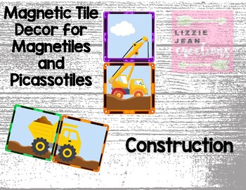 Preview of Construction Play Magnetic Tile Stickers (Printable)