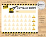 Construction Printable Reward chart, Behavior chart, sleep chart