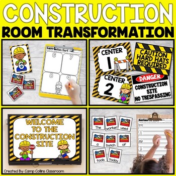 Preview of Construction Room Transformation | Construction Day Activities | First Grade