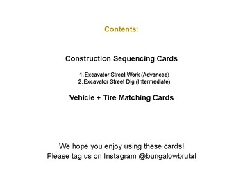 Preview of Construction Sequencing + Vehicle / Tire Match Cards - REAL PHOTOS