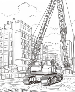 Construction Site Coloring Pages by Early Learning Easy Prep | TPT