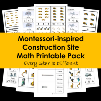 Preview of Construction Site Math Printable Pack