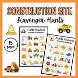 Construction Site Printable Scavenger Hunt Activity Package