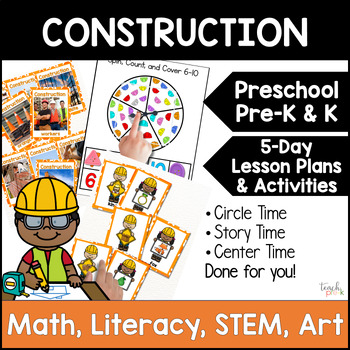 Preview of Construction Theme Activities for Preschool & PreK - Lesson Plans