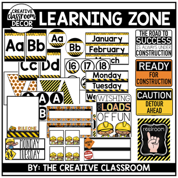 Preview of Construction Theme Classroom Decor {EDITABLE}
