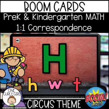 Preview of Construction Theme Letter Recognition and Review Building Study Boom Card