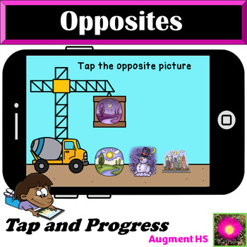 Preview of Construction Theme Opposites on Boom Cards™ Antonyms