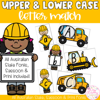 Preview of Upper & Lower Case Letter Match - Construction Theme