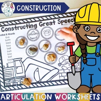 Preview of Construction Theme Worksheets for Articulation