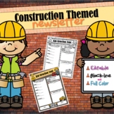 Construction Themed Classroom Newsletter