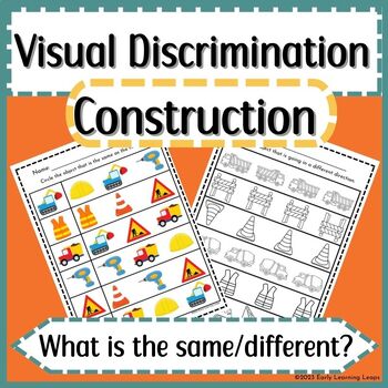 Preview of Construction Themed Same and Different Visual Discrimination Worksheets