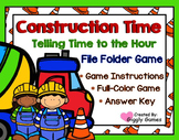 Construction Time Telling Time to the Hour File Folder Game