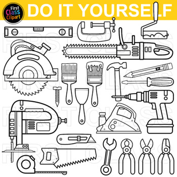 handyman tools clipart black and white