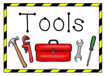 Preview of Construction Tools Flash Cards/Picture Set/Flash Cards