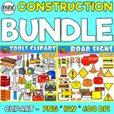 Construction Tools Road Signs Builders Theme Clip Art BUNDLE