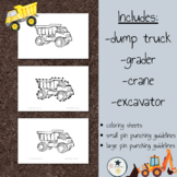 Construction Vehicle Montessori | Pin Punching, Transporta