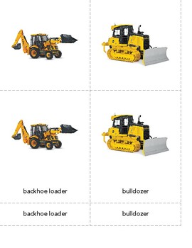 Construction Vehicles - 3 Part Montessori Nomenclature Cards with Real ...