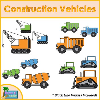 Preview of Construction Vehicles Clip Art