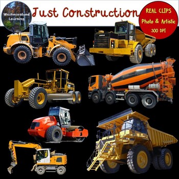 Preview of Construction Vehicles Clip Art Photo & Artistic Digital Stickers