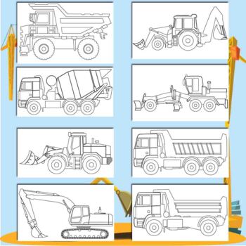 construction trucks coloring pages 36 printable coloring sheets 8 5 x 11