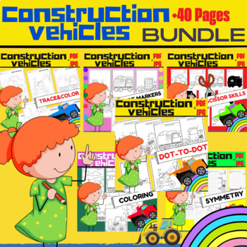 Preview of Construction Vehicles Crazy Bundle Worksheets
