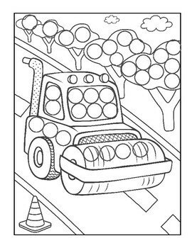 Construction Vehicle Dot Marker Coloring Book For Kids