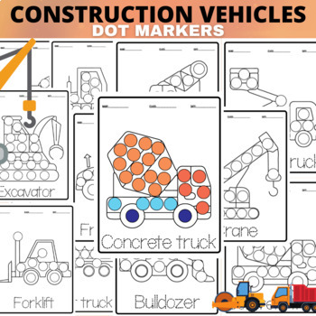 Dot Marker Coloring Book for Kids Ages 4-8 Construction Vehicles: Easy  Guided BIG DOTS. Dot Coloring Book For Kids. Dot Markers  Activities.Constructio (Paperback)