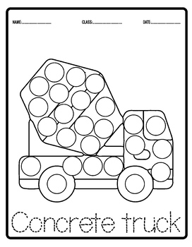 Construction Vehicle Dot Marker Coloring Book: Dot Marker Activity