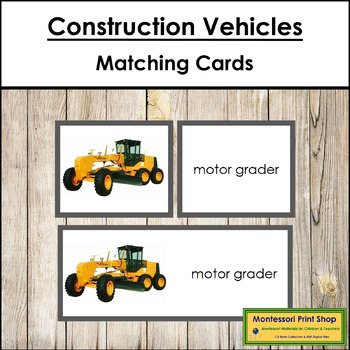 Preview of Types of Construction Vehicles - Words & Picture Cards (Vocabulary, ESL)