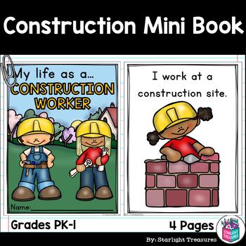 Preview of Construction Worker Mini Book for Early Readers - Careers and Community Helpers