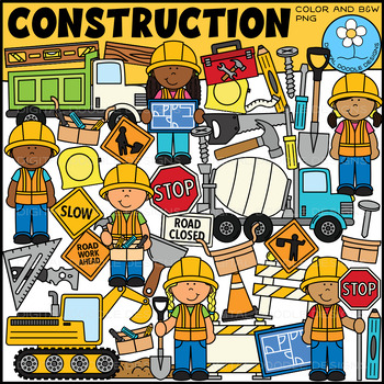 Construction Workers Clipart - Community Helpers by Digital Doodle Designs