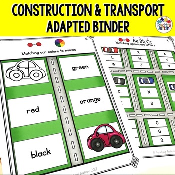 Preview of Construction and Transport Adapted Binder for Special Education
