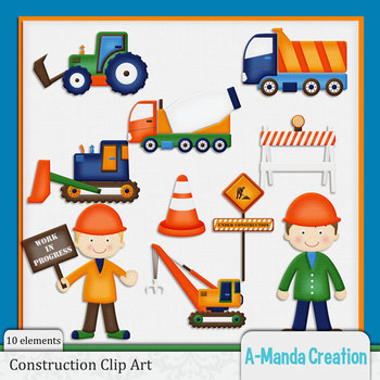 Construction and Trucks Clip Art by Amanda Creation Inc | TpT