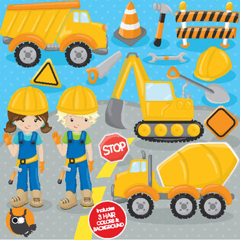Construction crew clipart commercial use, vector graphics - CL781