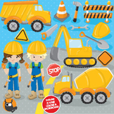 Construction crew clipart commercial use, vector graphics 