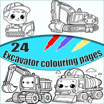 Preview of Construction vehicle  Colouring Pages - Children colouring activities
