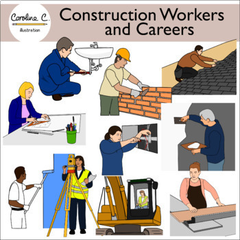 Preview of Construction Workers And Careers Clip Art