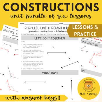 Preview of Constructions | SIX LESSONS | Constructions Unit Bundle | Geometry