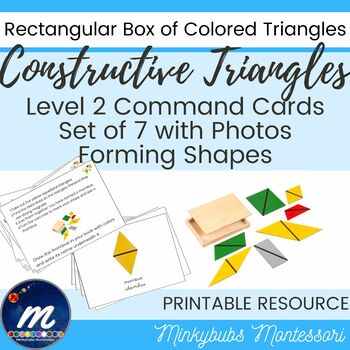Preview of Constructive Triangles Forming Shapes Command Cards for Set 1A Level 2