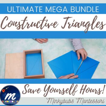 Preview of Constructive Triangles MEGA BUNDLE Montessori Geometry Math Printable Virtual DL