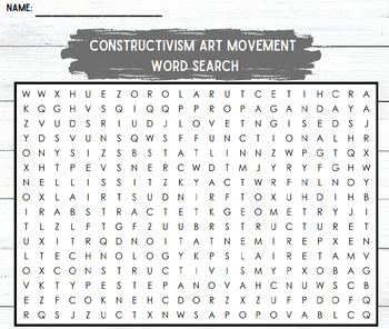 Preview of Constructivism Art Word Search