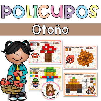 Preview of Policubos otoño / Autumn Fall Snap Cubes. September. Math centers. Spanish