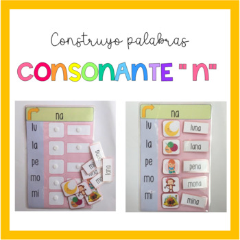 Construye palabras: consonante N by Aula Crea | Teachers Pay Teachers